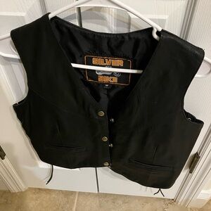 Women’s Motorcycle Black Leather Vest